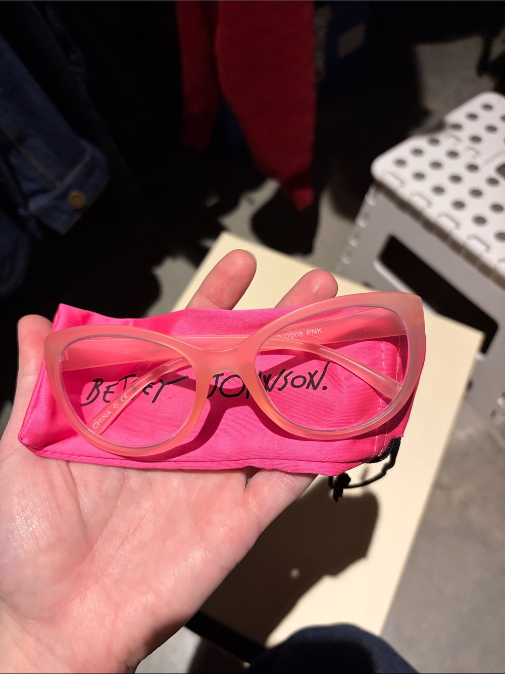 Betsey Johnson Translucent Bubblegum Pink Cat Eye Glasses